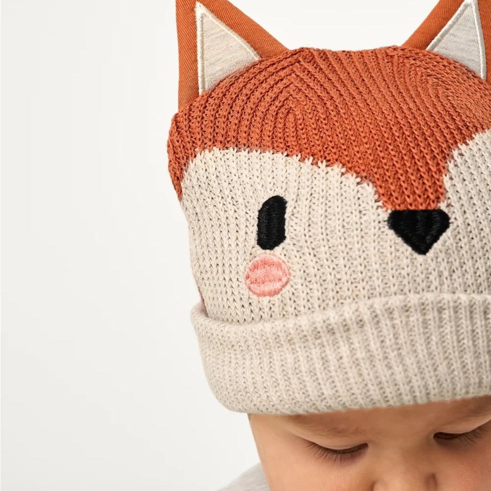 Little Sleepies Fox Knit Sweater Hat 0-6 months NWT